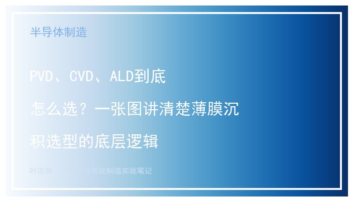 PVD、CVD、ALD到底怎么选？一张图讲清楚薄膜沉积选型的底层逻辑