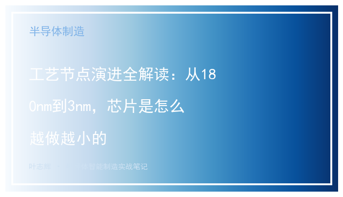 工艺节点演进全解读：从180nm到3nm，芯片是怎么越做越小的