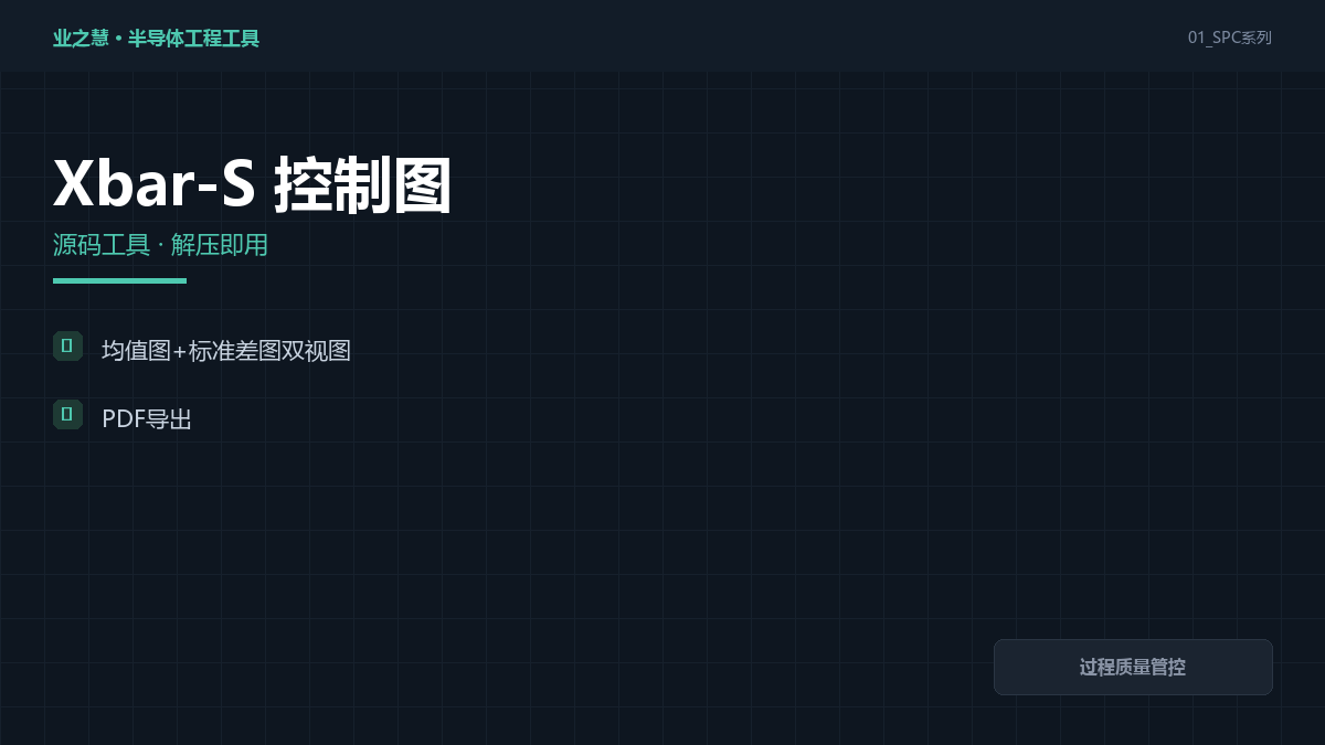Xbar-S 控制图工具｜过程质量管控·变子组过程能力评估（附源码）