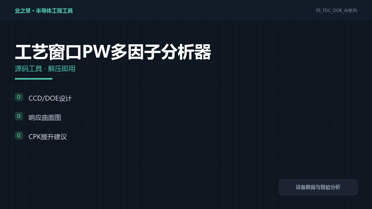 工艺窗口 PW 分析 封面