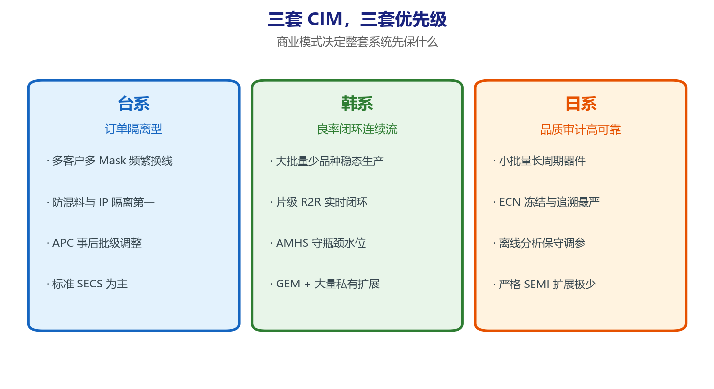 台系 / 韩系 / 日系半导体CIM系统架构、流程、设计思路对比教程