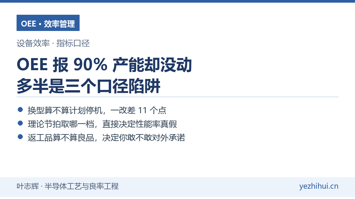 OEE报90%产能却没动 三个口径陷阱