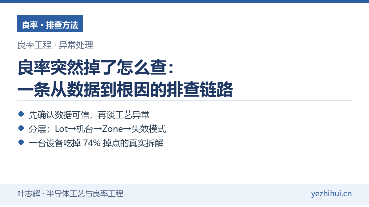 良率突然掉了怎么查 从数据到根因的排查链路